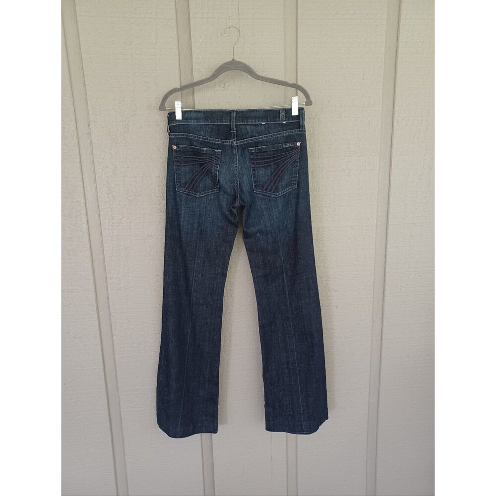 7 For All Mankind Dojo Jean Size 27 Women Cotton Blend Low Rise Dark Washed